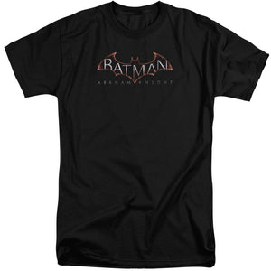 AN OFFCIALLY LICENSED BATMAN ARKHAM KNIGHT  LOGO MEN'S TALL FIT T-SHIRT BLACK