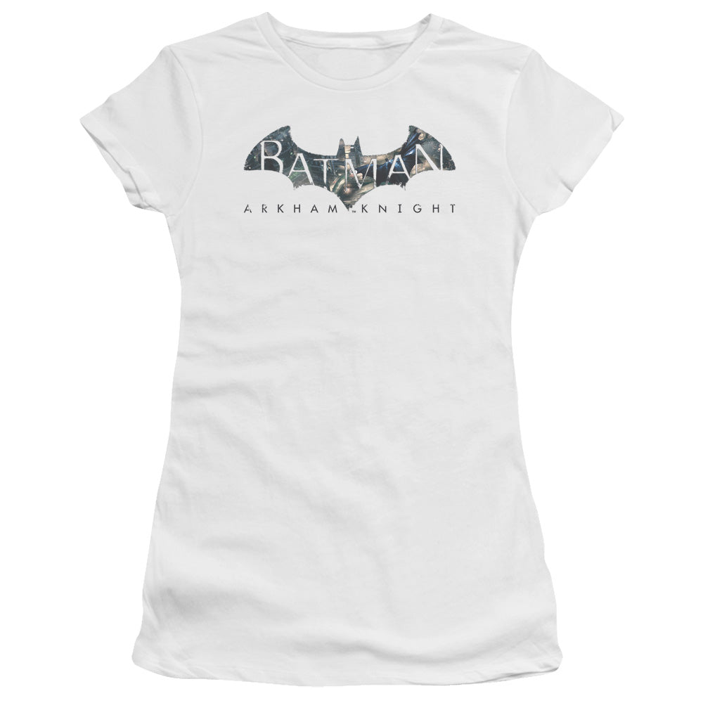 Batman Arkham Knight Descending Logo Licensed Women's T-Shirt Juniors LG-2X