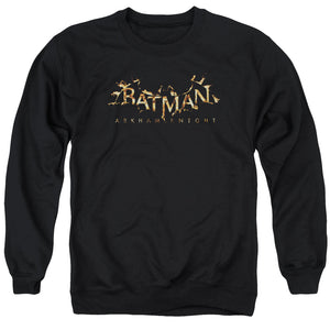 AN OFFCIALLY LICENSED BATMAN ARKHAM KNIGHT AK FLAME LOGO ADULT UNISEX CREWNECK SWEATSHIRT BLACK
