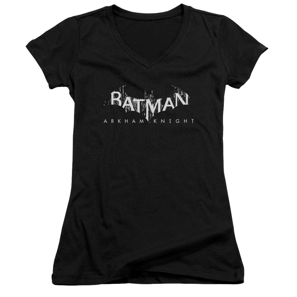 Batman Arkham Knight Ak Splinter Logo Licensed Women's T-Shirt Juniors V-Neck SM