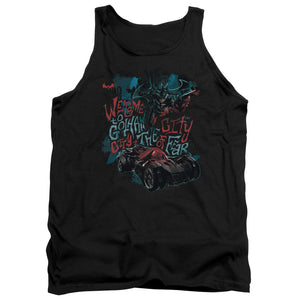AN OFFCIALLY LICENSED BATMAN ARKHAM KNIGHT CITY OF FEAR ADULT UNISEX TANK TOP BLACK