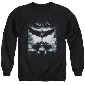 AN OFFCIALLY LICENSED BATMAN ARKHAM KNIGHT FORWARD FORCE ADULT UNISEX CREWNECK SWEATSHIRT BLACK