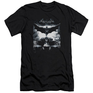 AN OFFCIALLY LICENSED BATMAN ARKHAM KNIGHT FORWARD FORCE MEN'S PREMIUM SLIM FIT T-SHIRT BLACK