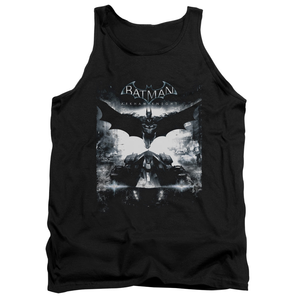 AN OFFCIALLY LICENSED BATMAN ARKHAM KNIGHT FORWARD FORCE ADULT UNISEX TANK TOP BLACK