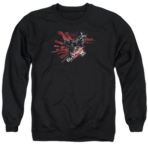 AN OFFCIALLY LICENSED BATMAN ARKHAM KNIGHT AK TECH ADULT UNISEX CREWNECK SWEATSHIRT BLACK