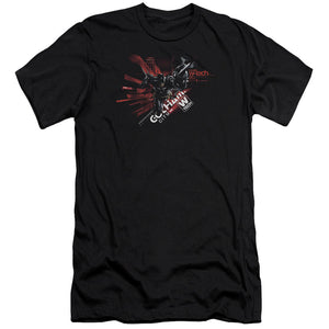 AN OFFCIALLY LICENSED BATMAN ARKHAM KNIGHT AK TECH MEN'S PREMIUM SLIM FIT T-SHIRT BLACK