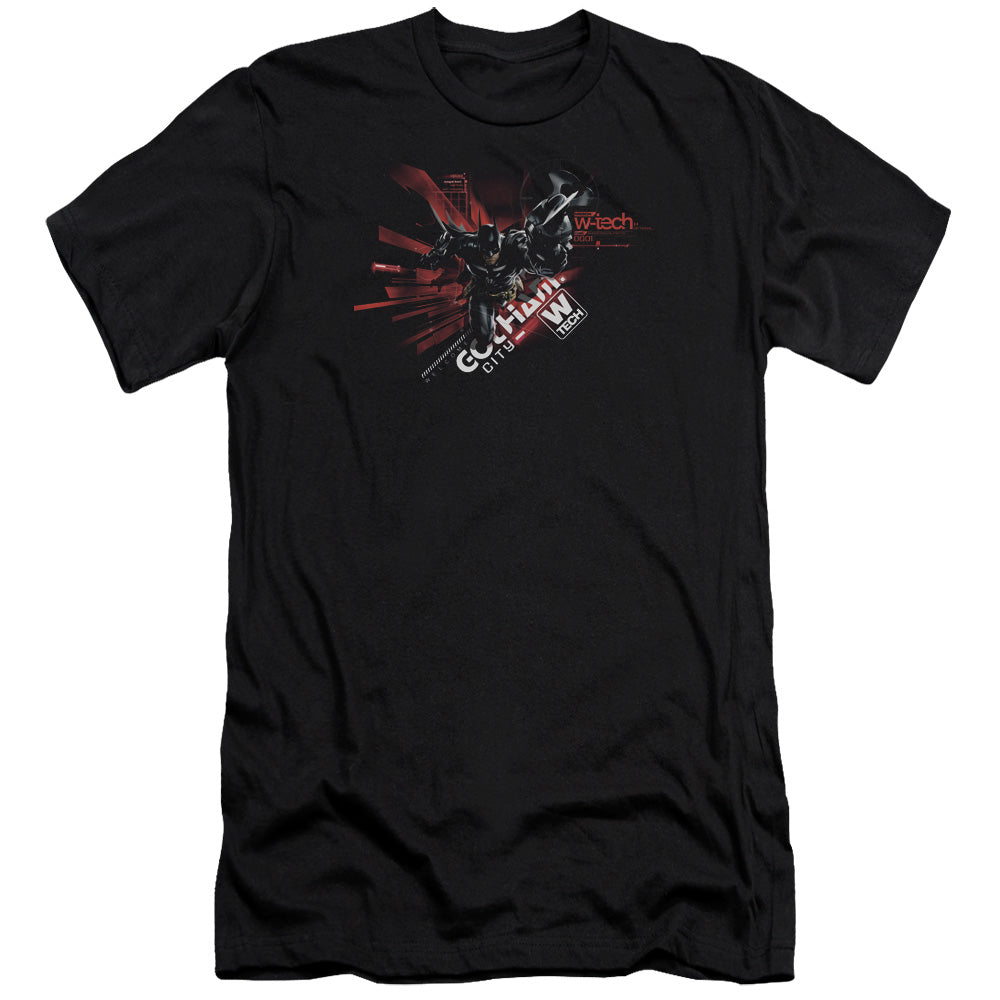 AN OFFCIALLY LICENSED BATMAN ARKHAM KNIGHT AK TECH MEN'S PREMIUM SLIM FIT T-SHIRT BLACK