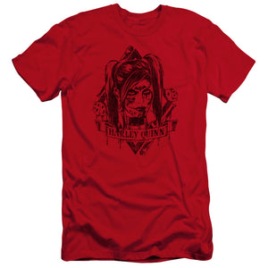 AN OFFCIALLY LICENSED BATMAN ARKHAM KNIGHT DIAMOND MEN'S PREMIUM SLIM FIT T-SHIRT RED