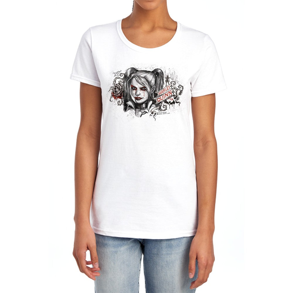 Batman Arkham Knight Hq Sketch Licensed Women's T-Shirt Regular Fit SM-2X