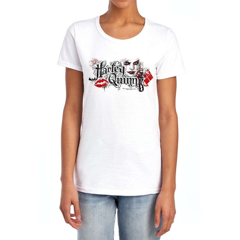 Batman Arkham Knight Lips Licensed Women's T-Shirt Regular Fit SM-2X