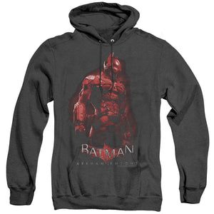 AN OFFCIALLY LICENSED BATMAN ARKHAM KNIGHT KNIGHT ADULT UNISEX HEATHER PULLOVER HOODIE BLACK