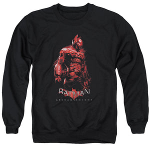 AN OFFCIALLY LICENSED BATMAN ARKHAM KNIGHT KNIGHT ADULT UNISEX CREWNECK SWEATSHIRT BLACK