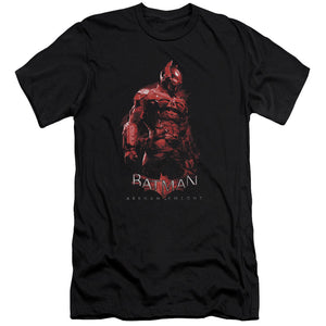 AN OFFCIALLY LICENSED BATMAN ARKHAM KNIGHT KNIGHT MEN'S PREMIUM SLIM FIT T-SHIRT BLACK