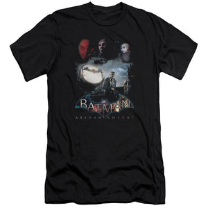 AN OFFCIALLY LICENSED BATMAN ARKHAM KNIGHT VILLAIN STORM MEN'S PREMIUM SLIM FIT T-SHIRT BLACK
