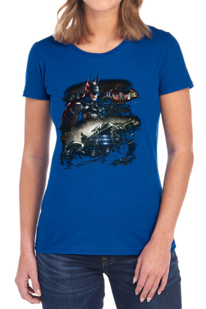 AN OFFCIALLY LICENSED BATMAN ARKHAM KNIGHT KNIGHT RIDER WOMEN'S REGULAR FIT T-SHIRT BLACK