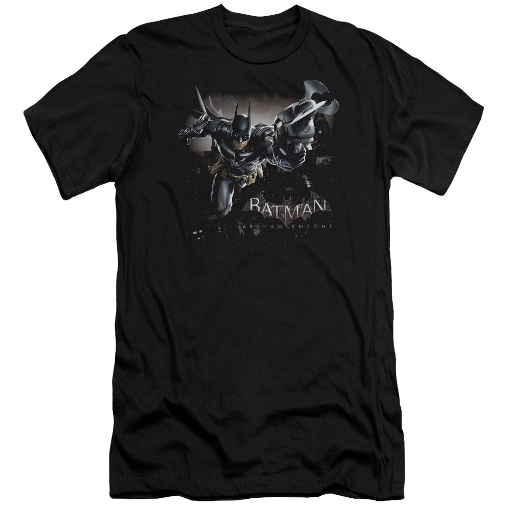 AN OFFCIALLY LICENSED BATMAN ARKHAM KNIGHT GRAPPLE MEN'S PREMIUM SLIM FIT T-SHIRT BLACK
