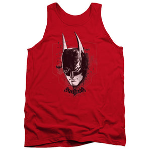 AN OFFCIALLY LICENSED BATMAN ARKHAM KNIGHT AK HEAD ADULT UNISEX TANK TOP RED
