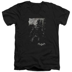 AN OFFCIALLY LICENSED BATMAN ARKHAM KNIGHT BAT BROOD MEN'S V-NECK T-SHIRT BLACK