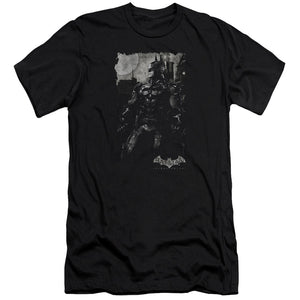 AN OFFCIALLY LICENSED BATMAN ARKHAM KNIGHT BAT BROOD MEN'S PREMIUM SLIM FIT T-SHIRT BLACK