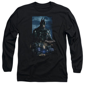AN OFFCIALLY LICENSED BATMAN ARKHAM KNIGHT BATMOBILE MEN'S LONG SLEEVE T-SHIRT BLACK