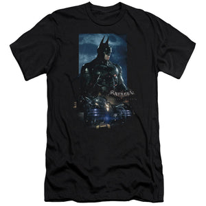 AN OFFCIALLY LICENSED BATMAN ARKHAM KNIGHT BATMOBILE MEN'S PREMIUM SLIM FIT T-SHIRT BLACK