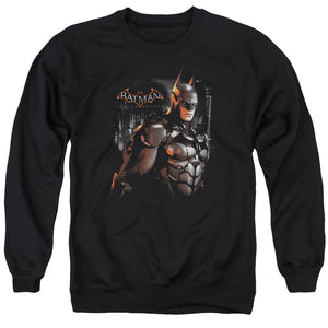 AN OFFCIALLY LICENSED BATMAN ARKHAM KNIGHT DARK KNIGHT ADULT UNISEX CREWNECK SWEATSHIRT BLACK