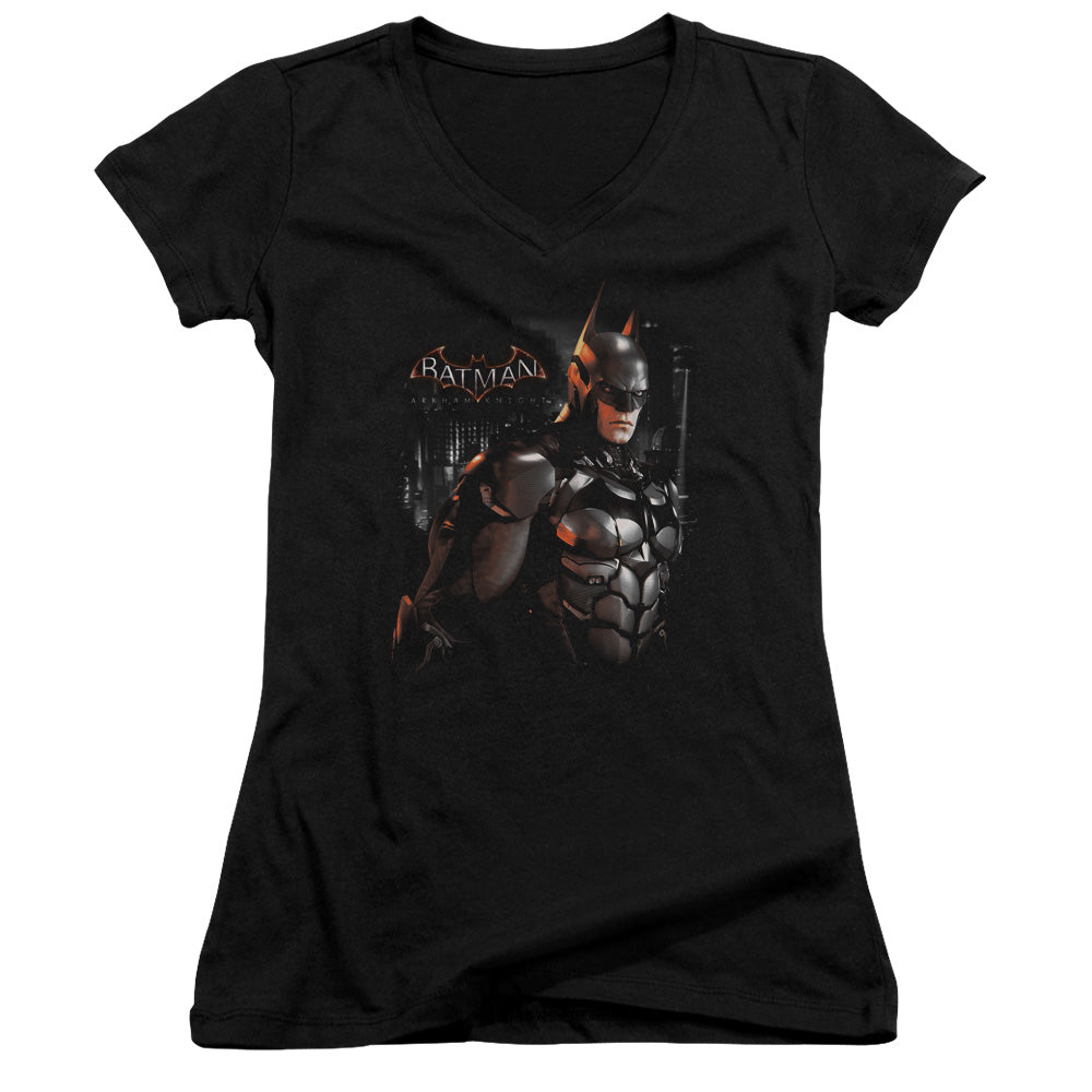 Batman Arkham Knight Dark Knight Licensed Women's T-Shirt Juniors V-Neck SM