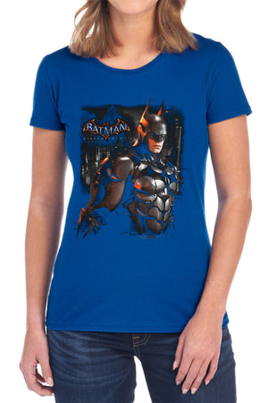 AN OFFCIALLY LICENSED BATMAN ARKHAM KNIGHT DARK KNIGHT WOMEN'S REGULAR FIT T-SHIRT BLACK