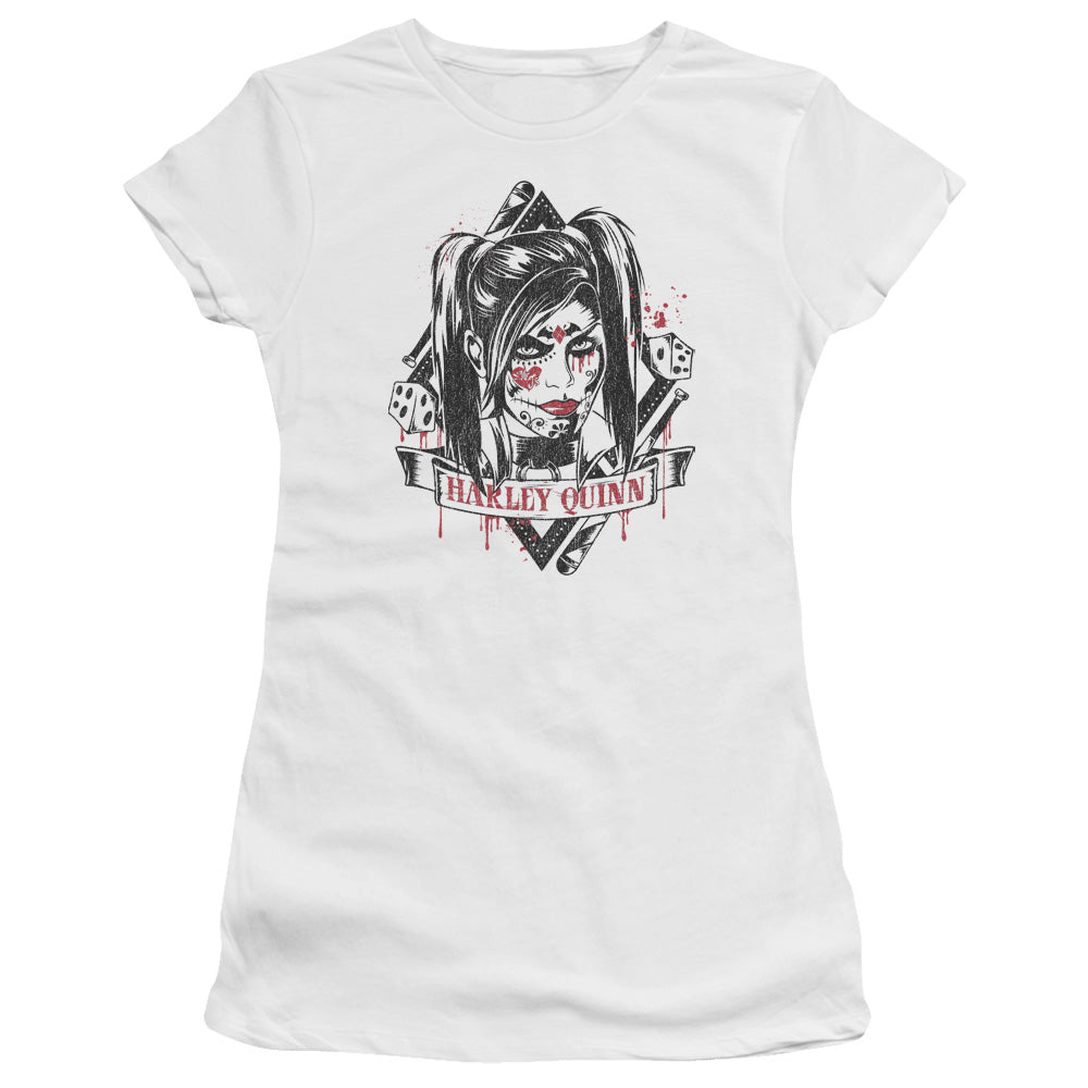 Batman Arkham Knight Sugar Quinn Licensed Women's T-Shirt Juniors LG-2X