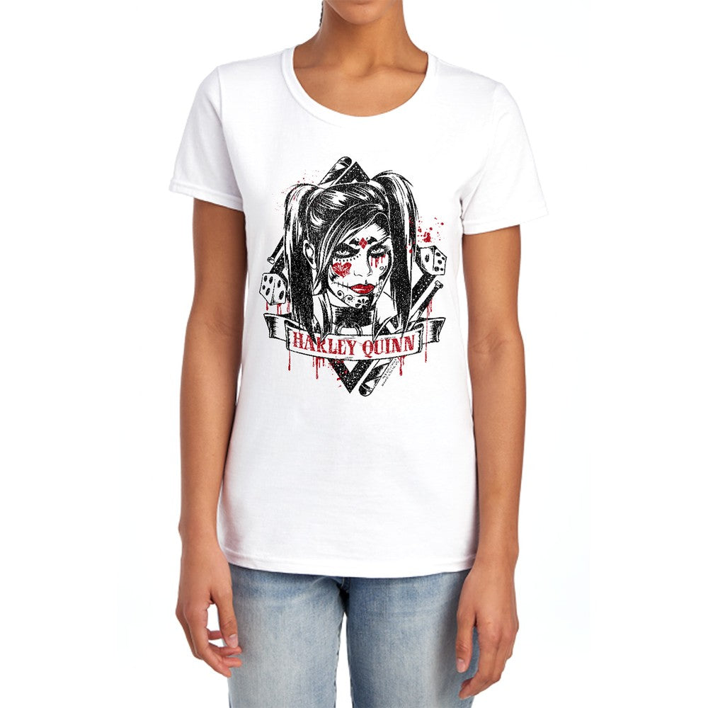 Batman Arkham Knight Sugar Quinn Licensed Women's T-Shirt Regular Fit SM-2X