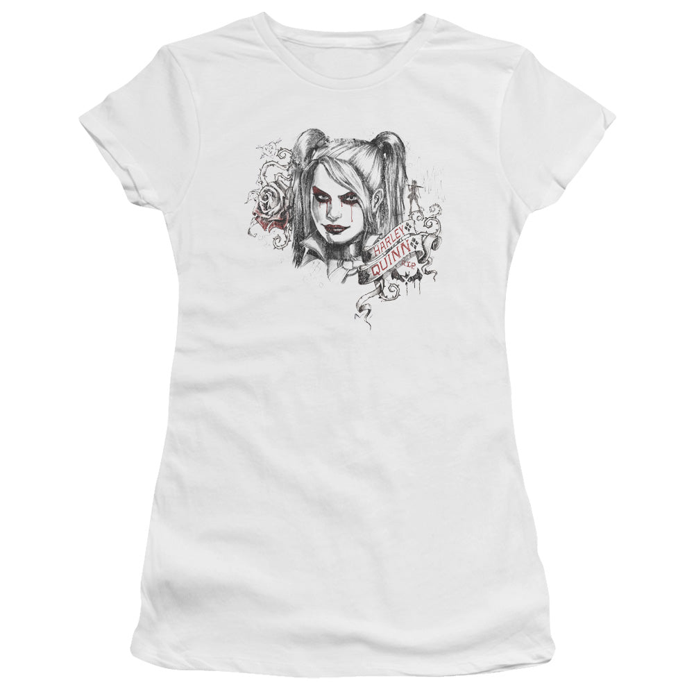 Batman Arkham Knight Sketchy Girl Licensed Women's T-Shirt Juniors LG-2X
