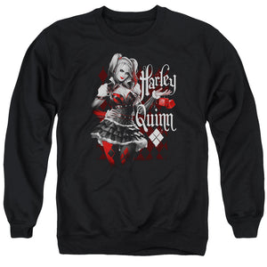 AN OFFCIALLY LICENSED BATMAN ARKHAM KNIGHT DICE ADULT UNISEX CREWNECK SWEATSHIRT BLACK