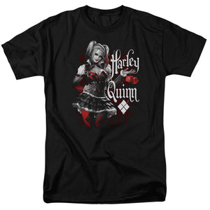 AN OFFCIALLY LICENSED BATMAN ARKHAM KNIGHT DICE MEN'S REGULAR FIT T-SHIRT BLACK