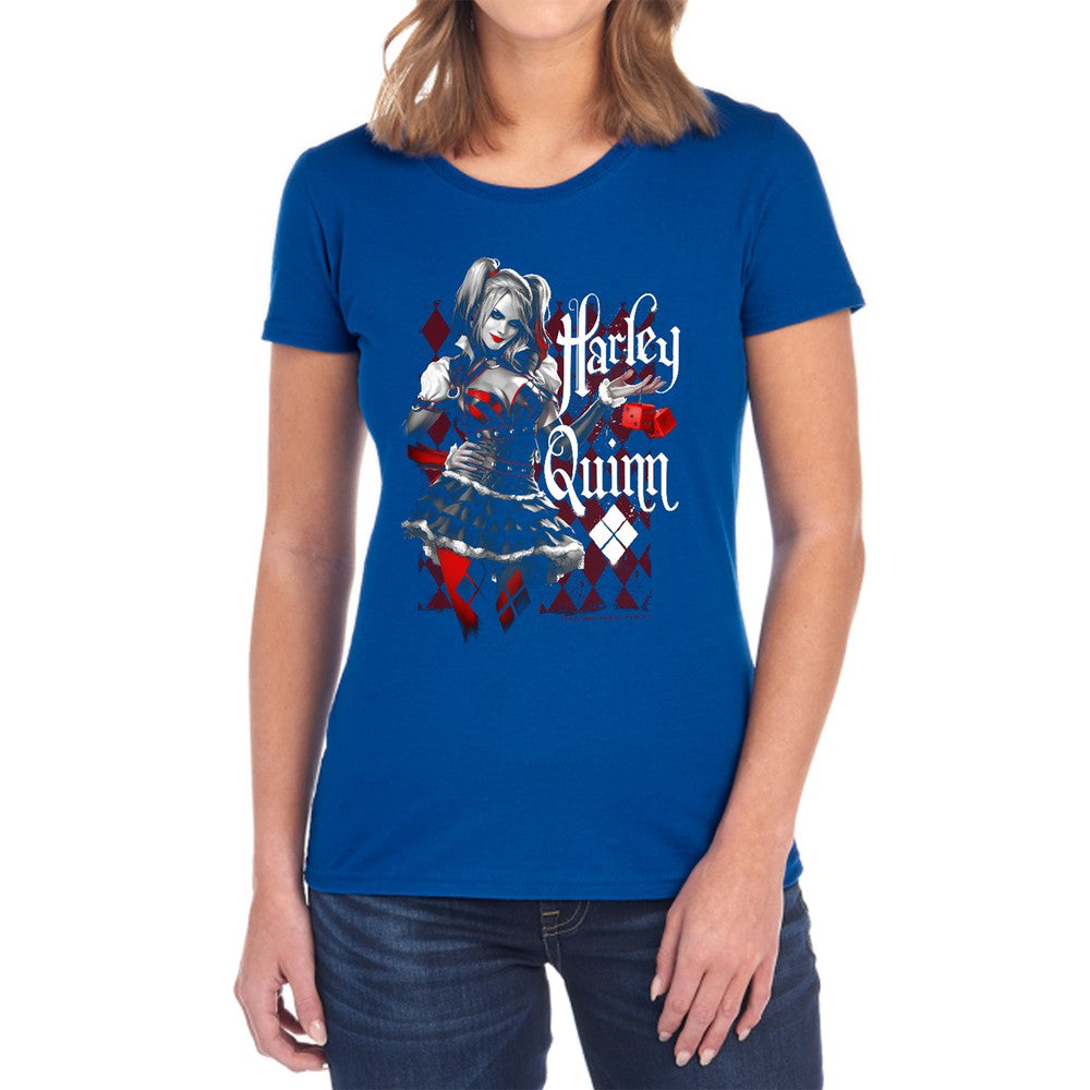 Batman Arkham Knight Dice Licensed Women's T-Shirt Regular Fit SM-2X