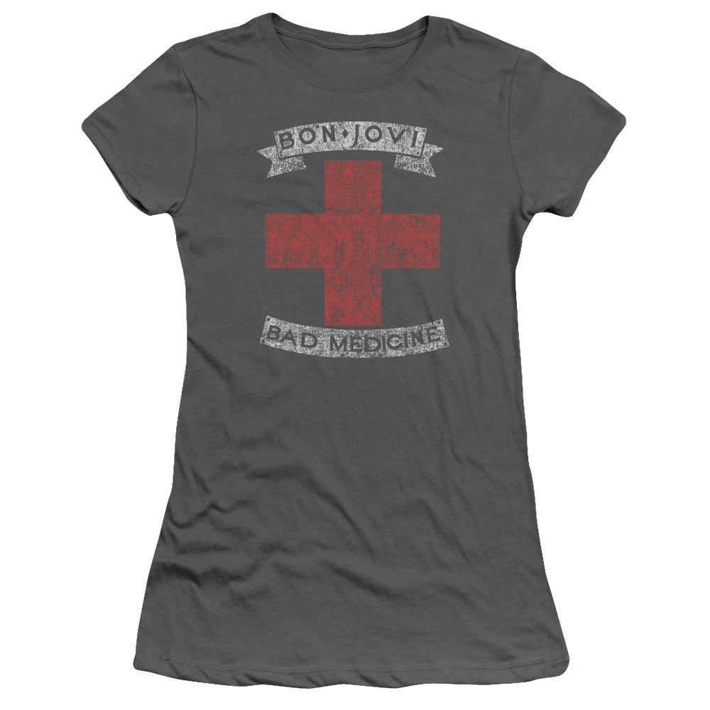 Bon Jovi Bad Medicine Licensed Women's T-Shirt Juniors SM-2X