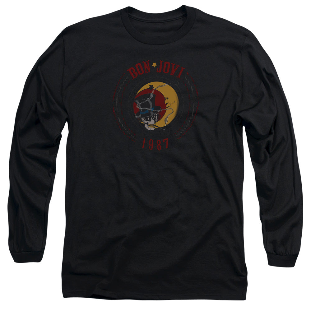 AN OFFCIALLY LICENSED BON JOVI 1987 MEN'S LONG SLEEVE T-SHIRT BLACK