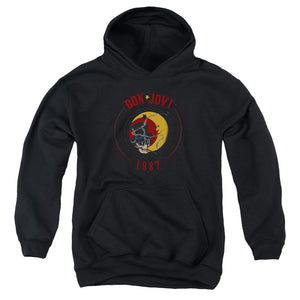 AN OFFCIALLY LICENSED BON JOVI 1987 YOUTH HOODIE BLACK