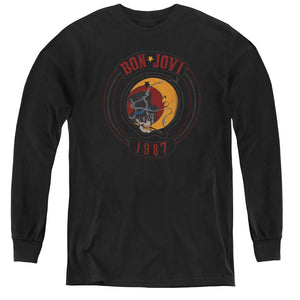 AN OFFCIALLY LICENSED BON JOVI 1987 YOUTH LONG SLEEVE T-SHIRT BLACK