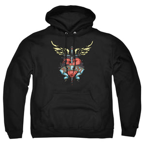AN OFFCIALLY LICENSED BON JOVI DAGGERED ADULT UNISEX PULLOVER HOODIE BLACK