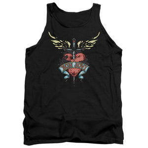 AN OFFCIALLY LICENSED BON JOVI DAGGERED ADULT UNISEX TANK TOP BLACK