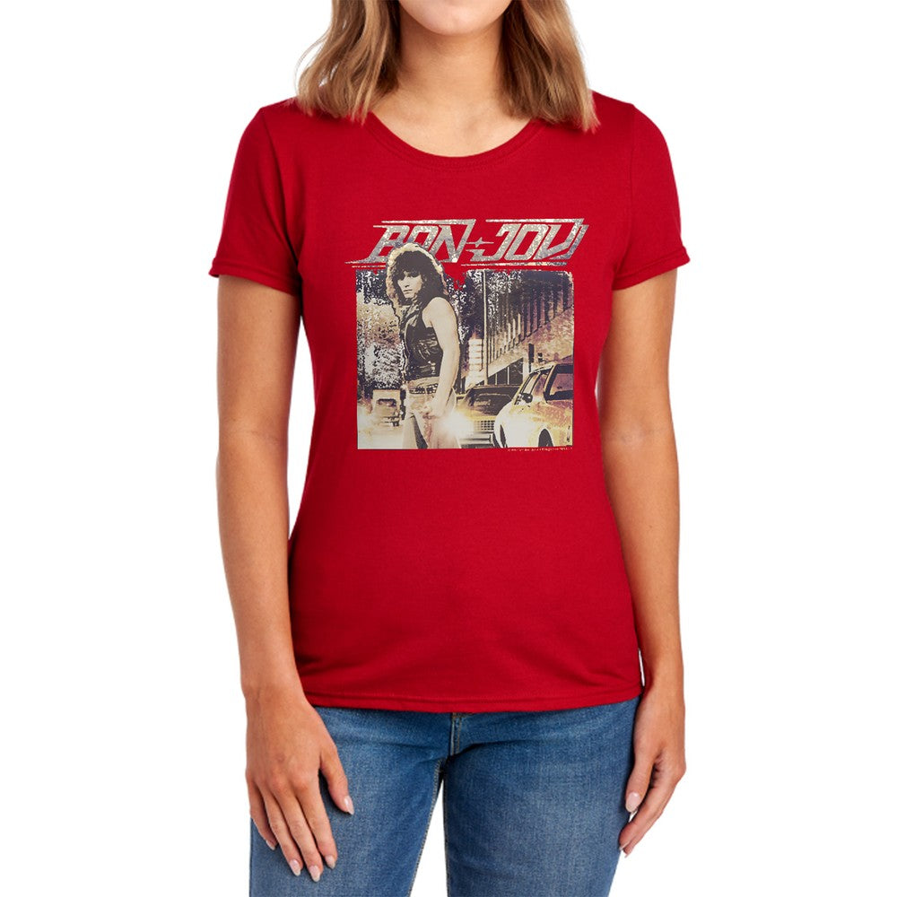Bon Jovi Runaway Jon Licensed Women's T-Shirt Regular Fit SM-2X