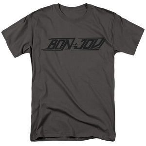 AN OFFCIALLY LICENSED BON JOVI NEW LOGO MEN'S REGULAR FIT T-SHIRT CHARCOAL