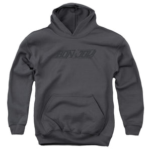 AN OFFCIALLY LICENSED BON JOVI NEW LOGO YOUTH HOODIE CHARCOAL