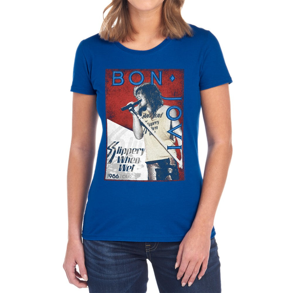 Bon Jovi 86 Tour Licensed Women's T-Shirt Regular Fit SM-2X