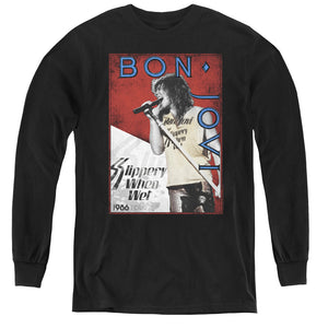 AN OFFCIALLY LICENSED BON JOVI 86 TOUR YOUTH LONG SLEEVE T-SHIRT BLACK