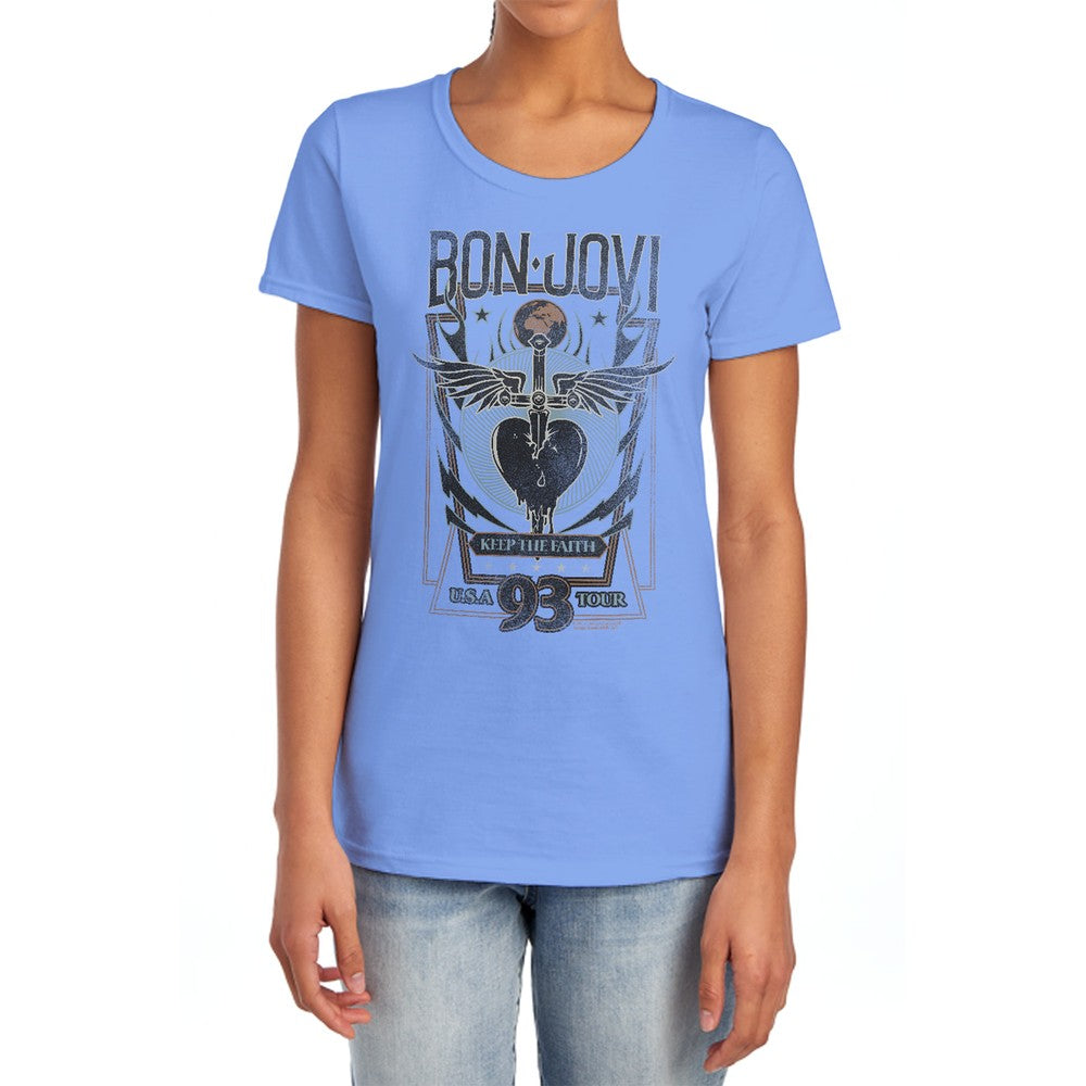 Bon Jovi Keep The Faith Licensed Women's T-Shirt Regular Fit SM-2X
