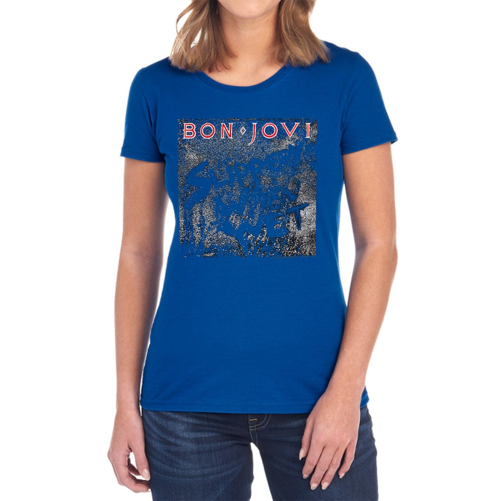 Bon Jovi Slippery Cover Licensed Women's T-Shirt Regular Fit SM-2X