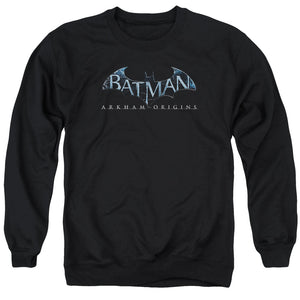 AN OFFCIALLY LICENSED BATMAN ARKHAM ORIGINS LOGO ADULT UNISEX CREWNECK SWEATSHIRT BLACK