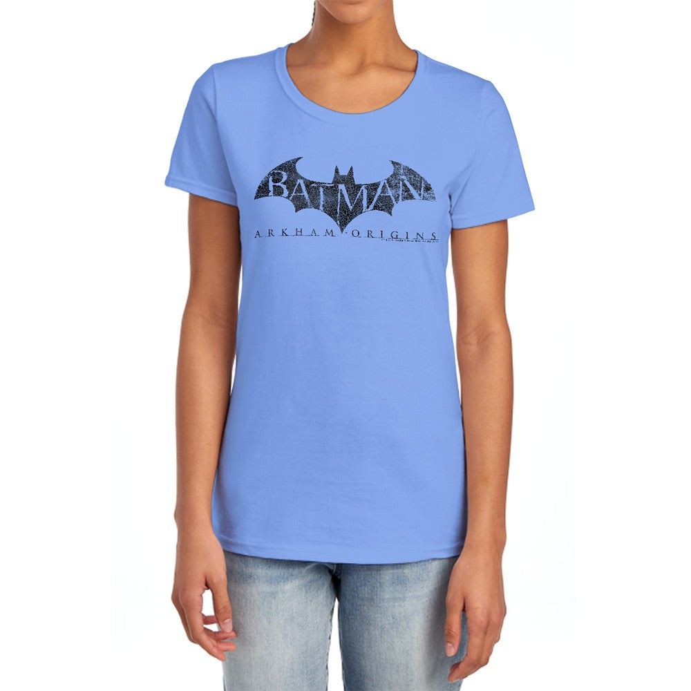 Batman Arkham Origins Crackle Logo Licensed Women's T-Shirt Regular Fit SM-2X
