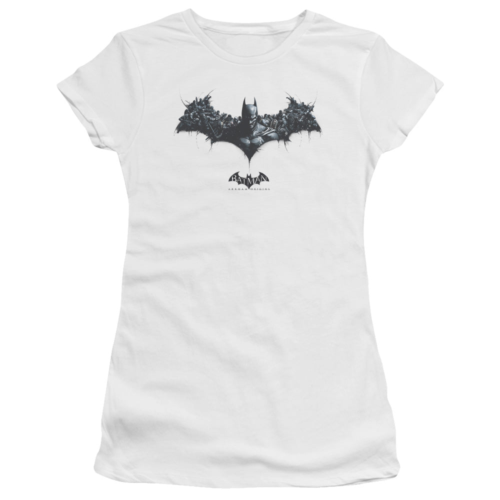 Batman Arkham Origins Bat Of Enemies Licensed Women's T-Shirt Juniors LG-2X